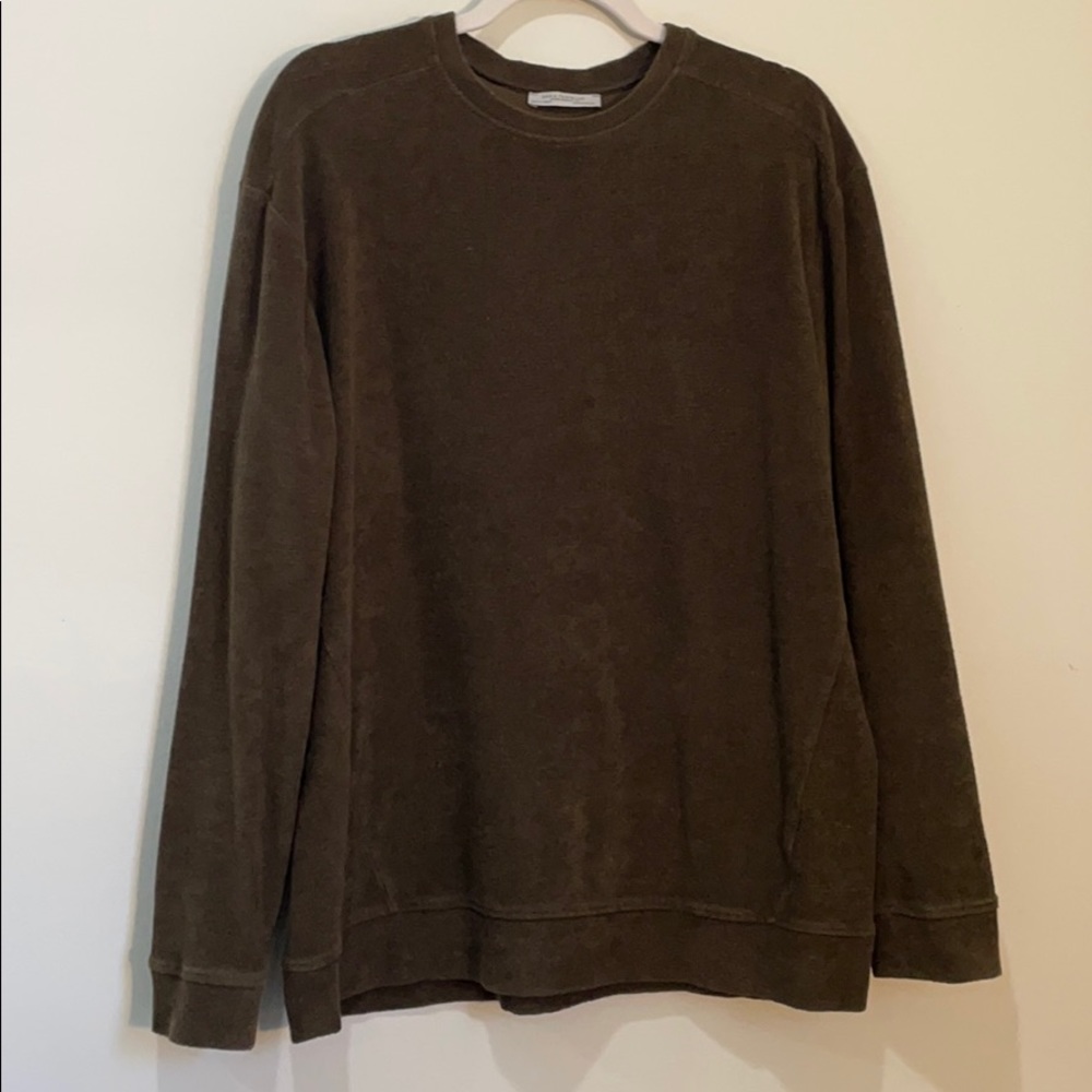 PERFECT OLIVE GREEN ARTSY LONG SLEEVE SWEATER/TOP